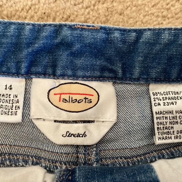 Talbots Stretch Cropped Ankle Jeans (straight leg) Sz 14 Dark blue wash EUC - Picture 5 of 6
